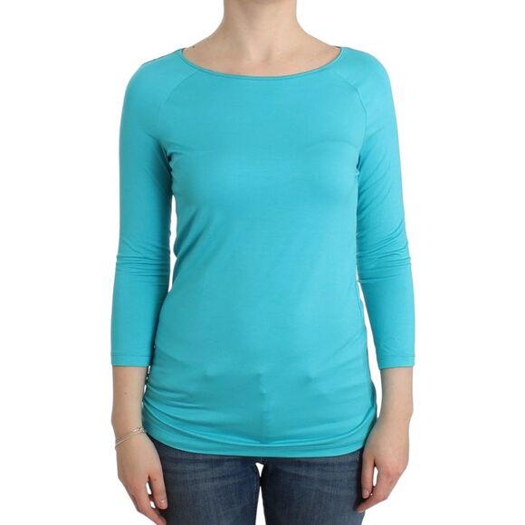 Ermanno Scervino Lingerie Blue Top Blouse Jumper Modal Women's Solid